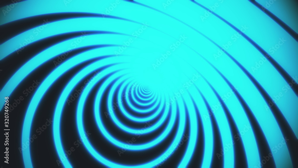 Poster vivid orange neon lines on black background are forming motion circle tunnel. abstract 3d rendering 