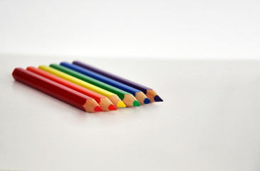 color pencils isolated on white background