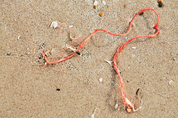 Waste on the beach