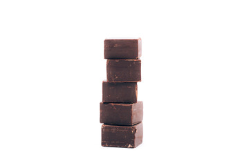 Dark Chocolate pieces isolated