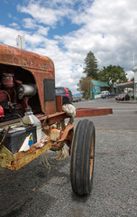 Rawene New Zealand. Hokianga River. Oldtimer tractor