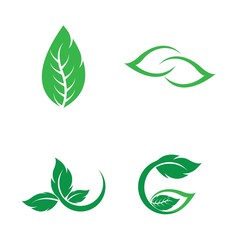 Green leaf ecology nature element vector icon