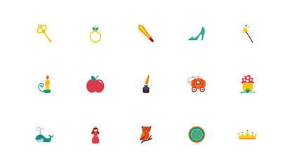 bundle of fairytales set icons