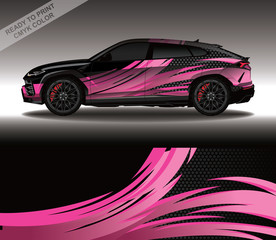 Car wrap decal design vector, custom livery race rally car vehicle sticker and tinting.