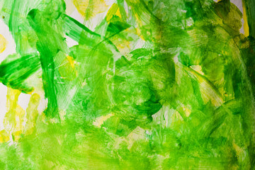abstract yellow and lime green color of watercolor painting on paper art texture background