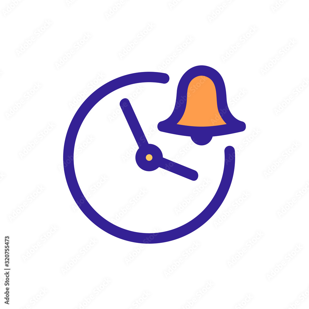 Poster setting the alarm clock icon vector. a thin line sign. isolated contour symbol illustration