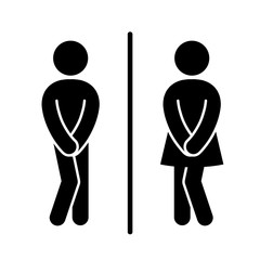 Funny wc toilet door plate symbols. WC sign Icon Vector Illustration on the white background. Vector man & woman icons.	 - obrazy, fototapety, plakaty