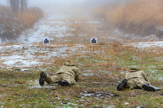 The military fired from firearms at targets at the exit, for advanced training and combat experience.