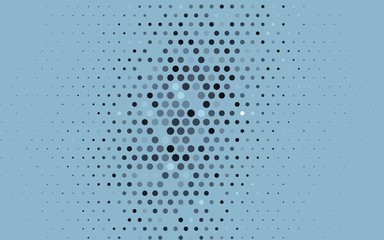 Dark BLUE vector modern geometrical circle abstract background. Dotted texture template. Geometric pattern in halftone style with gradient.