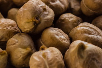 Raw chickpeas macro close up