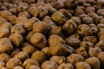 Raw chickpeas macro close up