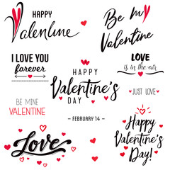 Fototapeta na wymiar Happy Valentines Day typography poster with handwritten calligraphy text. Vector Illustration