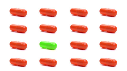 ed capsules isolated on a white background. illustration. medicine concept.