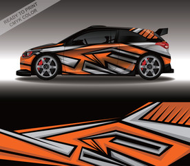 Fototapeta na wymiar Car wrap decal design vector, custom livery race rally car vehicle sticker and tinting.