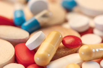Variety of pills and tablets medicine
