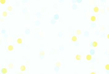 Light Blue, Yellow vector layout with bright snowflakes.