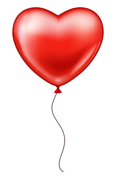 Red Heart Balloon. Happy Valentine's day. Vector illustration