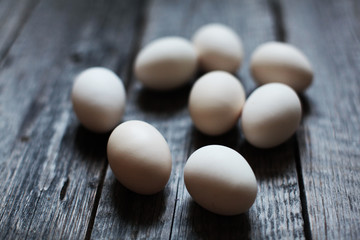 eggs on wooden background