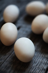 eggs on wooden table