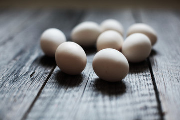 eggs on wooden table