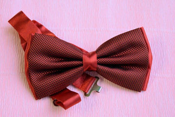 bow tie isolated on a pink background