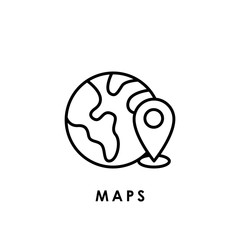 Maps. Maps icon. Maps vector. Maps icon vector. Maps logo. Maps symbol. Maps web icon.