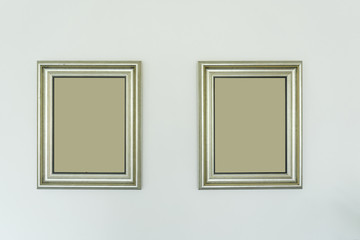Wooden picture photo frame interior decoration with blank for copy space or text and advertising...