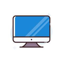 Monitor Vector Icon Style Illustration. Advertising and Media symbol EPS 10