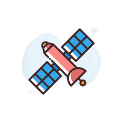 Satellite Vector Icon Style Illustration. Advertising and Media symbol EPS 10