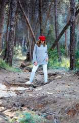 girl walking through the field