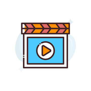 Media Player Vector Icon Style Illustration. Advertising and Media symbol EPS 10