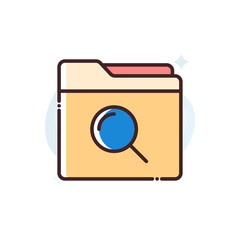 Searching Folder Vector Icon Style Illustration. Advertising and Media symbol EPS 10
