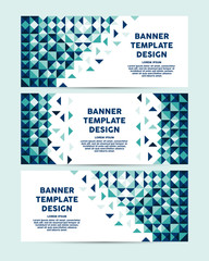 Fototapeta premium Vector abstract banner design template. Abstract geometric web design banner template with triangles. Header, lay out for web page.