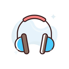 Headphone Vector Icon Style Illustration. Advertising and Media symbol EPS 10