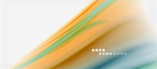 Wave lines abstract background, smooth silk design with rainbow style colors. Liquid fluid color waves. Vector Illustration