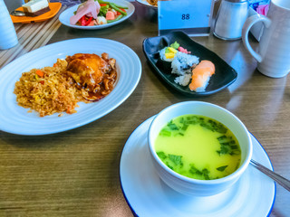 Dining Room Buffet aboard the luxury abstract cruise ship