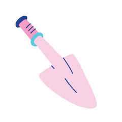 Garden shovel, equipment for digging ground, tool for farming and gardening, agriculture spade. Simple hand drawn isolated drawing, modern cartoon vector illustration, good as icon or logo.