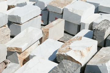 Stacks of high quality Carrara marble tiles