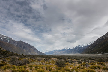 Fototapeta na wymiar Mount Cook area New Zealand. Mountains
