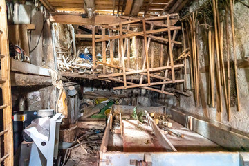 Interrior rooms of an old building in 1900