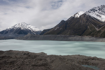 Mount Cook area New Zealand. Mountains. Tasman glacier