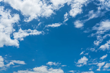 Blue sky with white clouds under sunshine