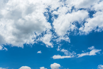 Blue sky with white clouds under sunshine
