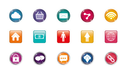 Isolated digital marketing icon set vector design