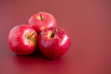 Red gala apples macro
