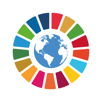 Corporate social responsibility vector element. Sustainable Development Goals - United Nations vector illustration. SDG color icon. Pictogram for ad, web, mobile app, promo. UI UX design.