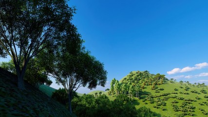 Obraz premium Jungle hills in Okinawa, Japan 3d rendering