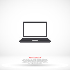 Laptop vector icon , lorem ipsum Flat design