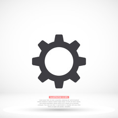 Gears vector icon , lorem ipsum Flat design