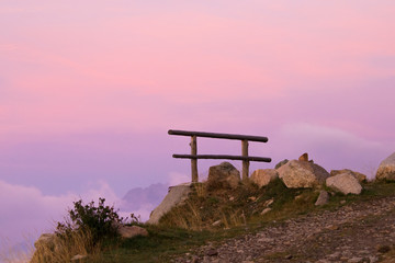 sunrise with beautiful sky and a fench
